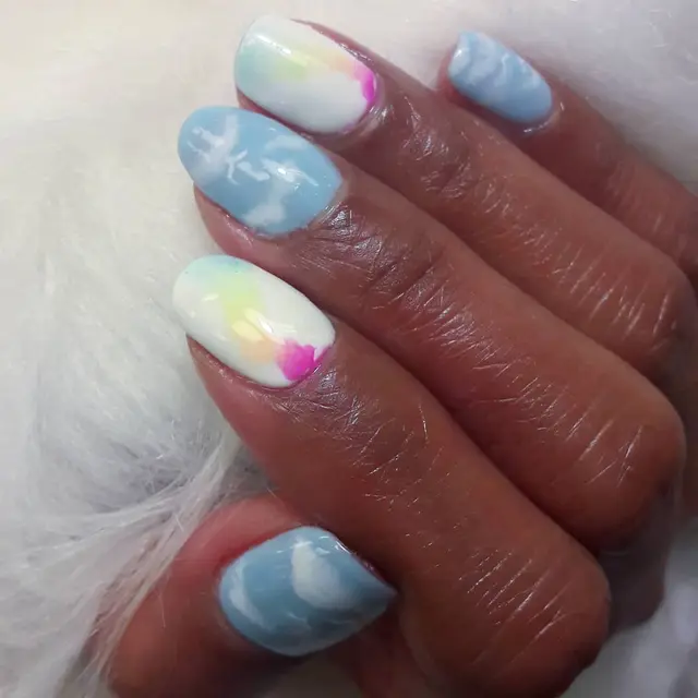 Rainvow smoke in the clouds Done by me in