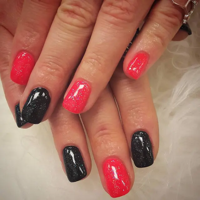 Glittery blackorange