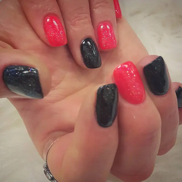 Glittery blackorange