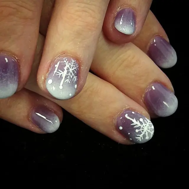 Let it snow Nail art done by me and sns by Pooja in