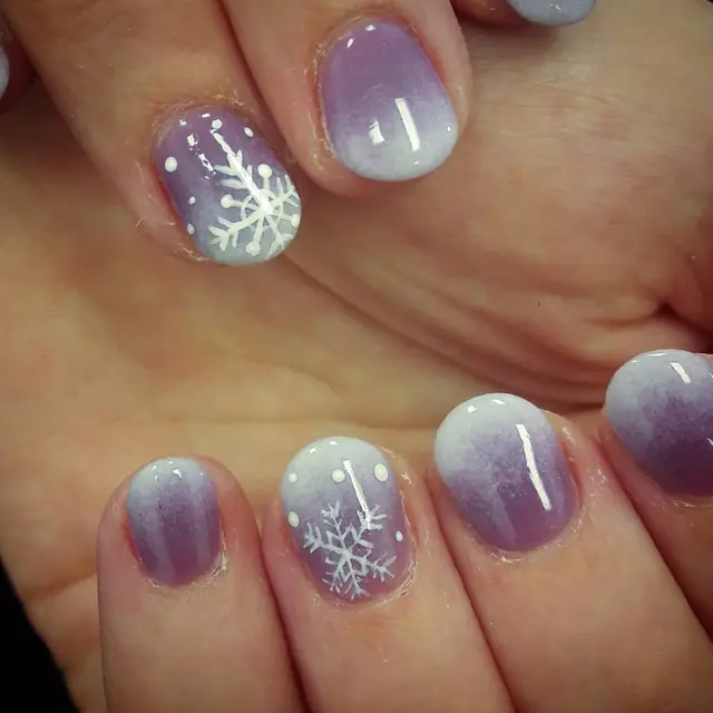 Let it snow Nail art done by me and sns by Pooja in