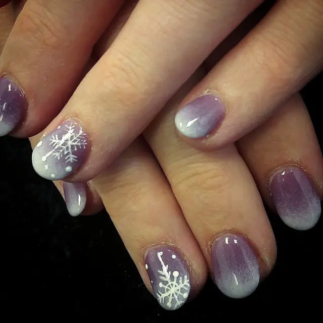 Let it snow Nail art done by me and sns by Pooja in