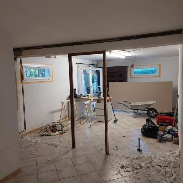 Les photos avant et pendant les travaux.