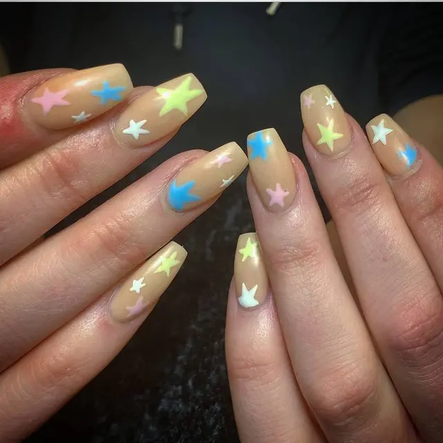 Stars stars stars Nail art dlne by me in