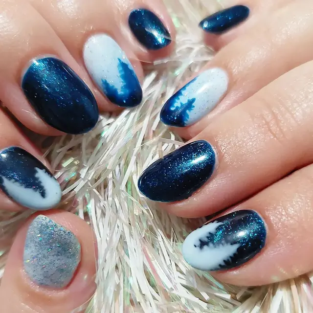Mes ongles de fin d'année inspiré par la pose d'une cliente.